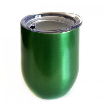 Металлическая термочашка / tumbler Зеленая, с крышкой, 350 мл