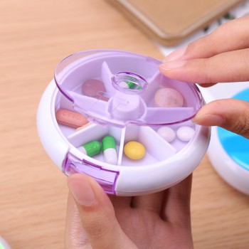 Кругла таблетниця Pill Box Фіолетова Кругла таблетниця Pill Box