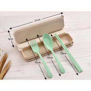 Набір столових приборів Еко 3 в 1, бірюзовий