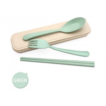 Набір столових приборів Еко 3 в 1, бірюзовий