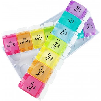 Таблетница на один день утро/вечер 14 отделений, Pill box 7days