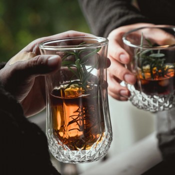 Скляний термостакан з подвійними стінками Діамант, 180 мл