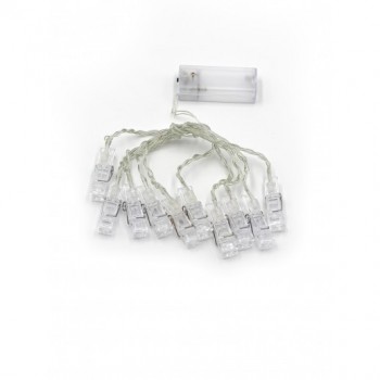 Гірлянда Прищіпки для фото 1.7м, біле світло, 10 шт