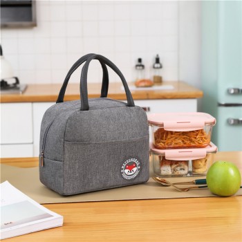  Термо сумка Lunch Bag ланч бег на замке Fox, серая