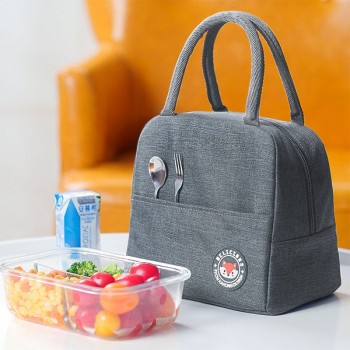  Термо сумка Lunch Bag ланч бег на замке Fox, серая