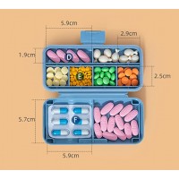 Органайзер для таблеток - таблетниця Double Pillbox на 8 відділень, синя