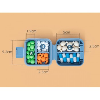 Міні органайзер для таблеток - таблетниця Double Pillbox на 5 відділень, біла