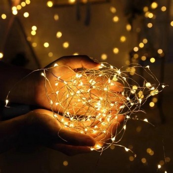 Гірлянда штора Роса на 200 лед 3х2 метри з гачками і пультом від USB, теплий білий