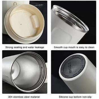 Металлическая термокружка Coffe Tumbler 380 мл - белая