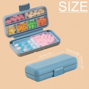 Органайзер для таблеток - таблетница Double Pillbox на 8 отделений, синяя