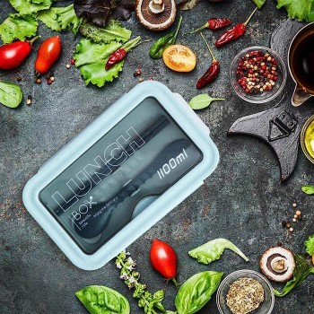 Еко ланч бокс із двома відділеннями Life 1100мл - блакитний