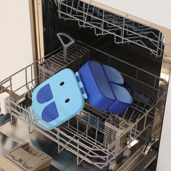 Якісний дитячий ланч бокс на 3 герметичні секції Bunny 1.4л, синій