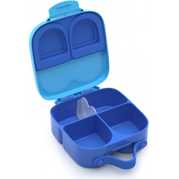 Якісний дитячий ланч бокс на 3 герметичні секції Bunny 1.4л, синій