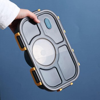 Набір для обіду ланчбокс 1.5 л з 5 відділеннями і супницею Pack + термосумка Slim