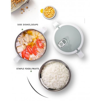 Круглый одноярусный термо ланч бокс Toff 700 мл - голубой