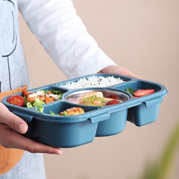 Герметичний пластиковий ланч бокс на 5 відділень із супницею Pack 1.5 л - синій