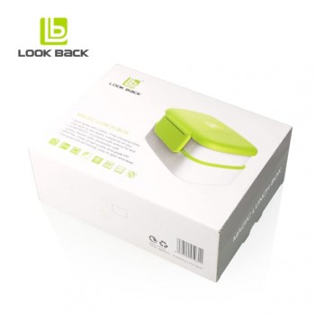  Ланч-бокс Look Back 2в1 Рожевий складаний, 1300 мл