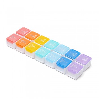 Таблетниця Tetris 14 комірок на тиждень Ранок/Вечір, райдужна