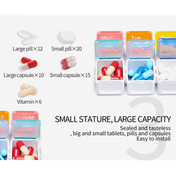 Таблетниця з таймером нагадуванням на 7 днів Tetris, райдужна