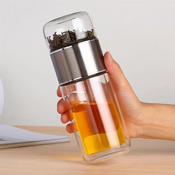 Стеклянная бутылка с двойными стенками для заварки чая Infuser, 400 мл