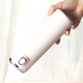 Умный термос с датчиком температуры и дисплеем Vacuum 420 мл - бежевый