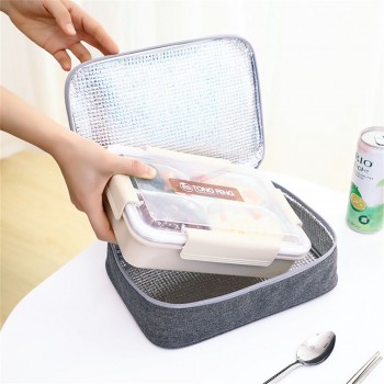 Плоска термосумка для ланч боксу 27×20×7 см Flat, сіра