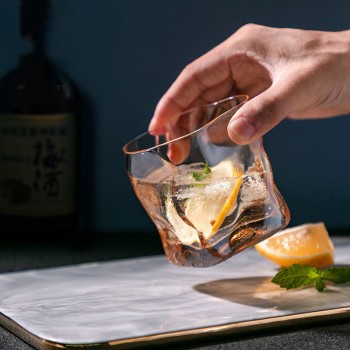 Оригінальна склянка для віскі Old Fashion Wave 250 мл, прозоре скло