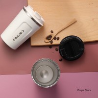 Металлическая термокружка Coffe Tumbler 500 мл - белая