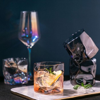Оригінальна склянка для віскі Old Fashion Wave 250 мл, прозоре скло