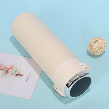 Умный термос с датчиком температуры и дисплеем Vacuum 420 мл - бежевый