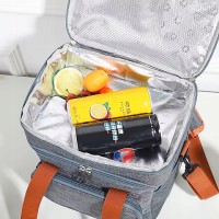 Двоярусна термосумка Double Brivilas (12 л) для їжі та напоїв, cіра