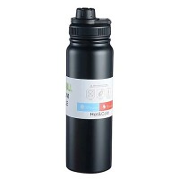 Металлическая спорт бутылка - термос для воды 800 мл Fit Start, черная
