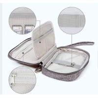 Компактный дорожный органайзер для кабелей и электроники Mini Cable двухслойный, серый