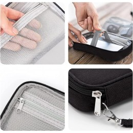 Компактный дорожный органайзер для кабелей и электроники Mini Cable двухслойный, черный