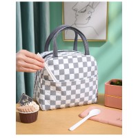 Стильная термосумка для еды с собой, ланч-бокса на 5 л Chess, серо-белая