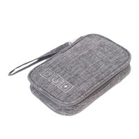 Компактный дорожный органайзер для кабелей и электроники Mini Cable двухслойный, серый