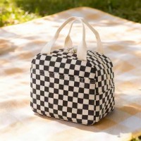 Стильная термосумка для еды с собой, ланч-бокса на 9 л Chess, черно-бежевая