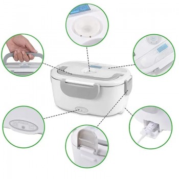 Ланч бокс с подогревом от сети со стальной колбой, Electro 220V 1.5л, серый 