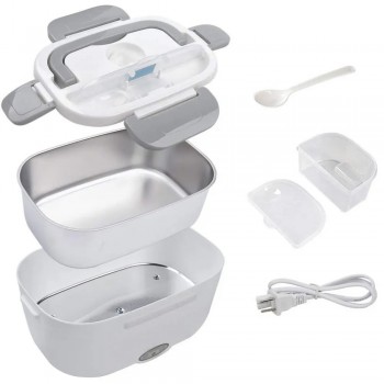 Ланч бокс с подогревом от сети со стальной колбой, Electro 220V 1.5л, серый 