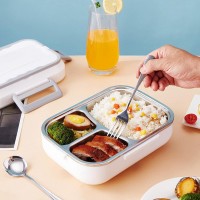 Ланч-бокс с подогревом Volt 12В/24В/220В + термосумка и приборы, судочек для обеда в авто и офис 1.5л, синий