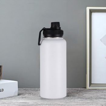 Металлическая спорт бутылка - термос для воды 1000 мл Start, белая