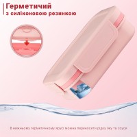 Большой ланч-бокс Bento Max 2000 мл: 2 яруса, 8 отсеков и столовые приборы, розовый