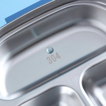 Дитячий ланч-бокс на 2 секції TeDeMei Play 550 мл зі сталевою чашею та приборами, рожевий