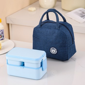 Ланч-набір 2в1 Candy Max 1780 мл - двоярусний бокс на 3 контейнери і термосумка, блакитний