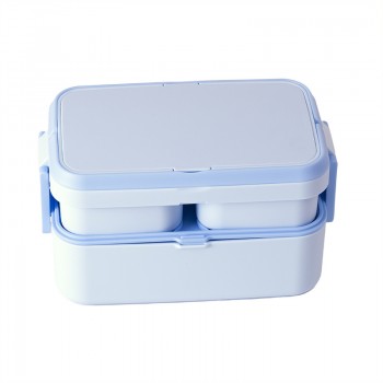 Ланч-набір 2в1 Candy Max 1780 мл - двоярусний бокс на 3 контейнери і термосумка, блакитний