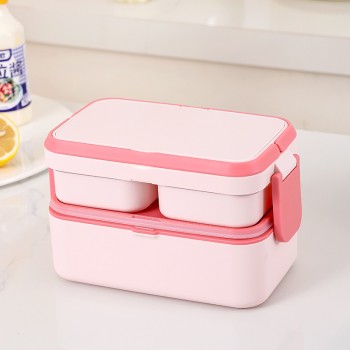 Ланч-набір 2в1 Candy Max 1780 мл - двоярусний бокс на 3 контейнери і термосумка, розовый