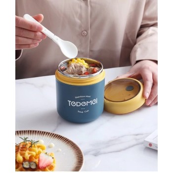 Дитячий набір для обіду TeDeMei Play 3в1 - ланч-бокс 550мл, супниця 530мл та термосумка 5л, синій