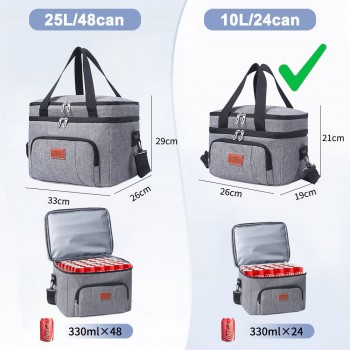 Туристична термосумка Weyoung 10 л на два яруси, PEVA-підкладка, сіра