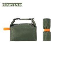 Термосумка-трансформер для еды и напитков, складной ланч-бег с регулируемой ручкой на застежке Roll-top 10л, зеленая