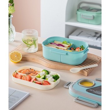 Набор для обеда Chao 3в1, двухуровневый ланч-бокс 1200 мл, герметичная супница 600 мл и термосумка, розовый